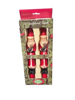 VTG Robert Alan Candle Company - Santa Claus 10” Sculptured Tapers - NEW